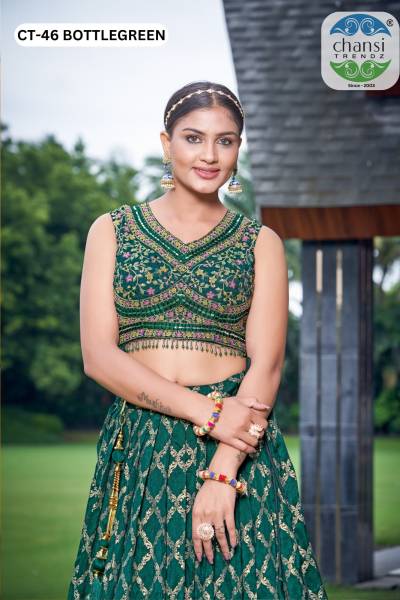 CHANSI TRENDZ CT-46 DESIGNER SILK LEHENGA CHOLI WHOLESALER IN SURAT